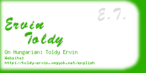 ervin toldy business card